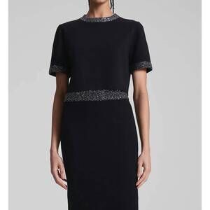 NEW A.L.C. maeve sequin embellished top in black/silver